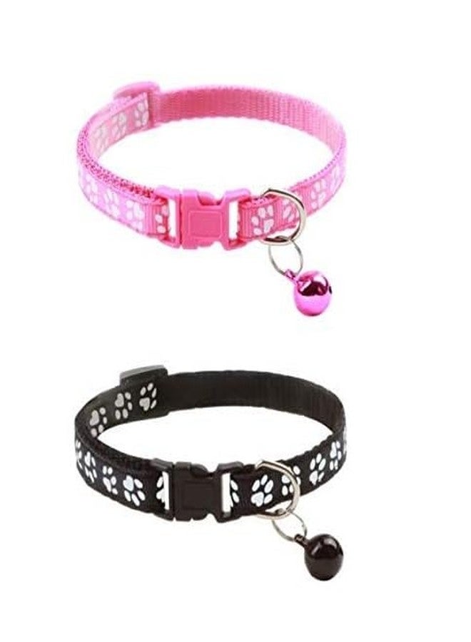 KittuPets 2Pcs Breakaway Bowtie Cat Collar -Cat Collar with Bell Kitten Collars with Bell Charm, Solid & Safe, 32x1 Cm, Mixed Colors, Multicolor,Small - Image 1